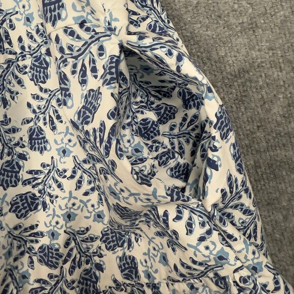 Saloni Size 10 Ashley Babydoll Mini Dress White Cotton Floral Print Cap Sleeves - Picture 11 of 13